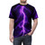 Person wearing a purple t-shirt with a striking lightning bolt design - men front