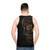 Unisex tank top with a skull and wood print design - men back