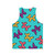 Balloon animal dogs pattern blue unisex tank top - Back