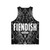 Fiendish Urgastij Geometric Horror Monster Black and White Tank Top - Back