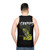 Edgy unisex tank top with retro graphic design - men back