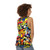 Happy Mondays unisex tank top with wallpaper design - women back