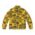Caution puffer jacket with police tape design