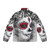 Catrina Boho Queen Puffer Jacket with sugar skull and tattoo graphic design - Back