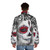 Catrina Boho Queen Puffer Jacket with sugar skull and tattoo graphic design - men back