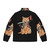 Catana puffer jacket with cat, samurai, and Japanese art design - Back
