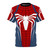 White T-shirt featuring a spider-inspired graphic design for Spider-Man fans
