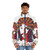 Cat Stevens singer songwriter wearing a psychedelic graphic puffer jacket - men front