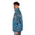A cozy puffer jacket featuring a vibrant cat print inspired by Monet's water lily paintings. - men side left