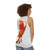 Watercolor fox design on unisex tank top - women back