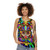 Aztec warrior mask graphic on a vibrant unisex tank top - women