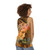 Autumn unisex tank top with abstract floral pattern - women back