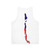 Map of Chile with Chilean Flag Unisex Tank Top - Back