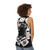 Unisex tank top with a falling playing cards design - women back