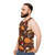 Autumn elements unisex tank top featuring nature-inspired patterns - men side
