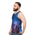 Unisex tank top featuring virtual reality, gaming, and futuristic space-themed design - men side