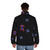 Castlevania-inspired puffer jacket with classic video game design - men back