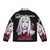 Model wearing Castlevania Carmilla Puffer Jacket with gothic and supernatural design elements - Back