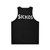 Unisex tank top with "Sickos Ha Ha Yes" political cartoon design - Back