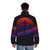 Castlevania 9 inspired puffer jacket with gaming logo graphics - men back