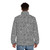 Cartoon microbes pattern grey puffer jacket - men back