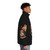 Carp tattooed cat puffer jacket with Japanese anime and retro inspired design - men side right