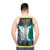 Unisex tank top with Athena and Arachne Greek mythology design - men back