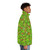 Carcassonne board game-themed puffer jacket with meeple and dice design - men side right