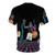 Cosmic Retro Basketball Graphic T-Shirt with Space Galaxy Universe Design - Back