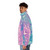 The Last Unicorn S Forest Puffer Jacket, featuring a pastel, 80s retro design with a glowing unicorn in a magical forest setting. - men side left