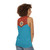 Astroganger unisex tank top featuring retro-futuristic mecha design - women back