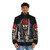 Captain Jack Sparrow inspired puffer jacket with iconic movie branding - men front