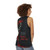 80s rock unisex tank top with "She Sells Sanctuary" by The Cult design - women back