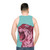 Magenta tiger vector art on unisex tank top - men back