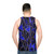Minimalist geometric unisex tank top with shattered sapphire pattern - men back