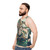 Muscular anthropomorphic shark on unisex tank top - men side