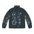 Camouflage cats puffer jacket featuring a military-inspired camo pattern design