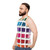 Pantone-inspired unisex tank top displaying various color shades - men side