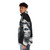 Caesar Puffer Jacket featuring iconic Roman general statue design in black and white - men side left