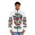 Cadillacs and Dinosaurs puffer jacket with retro gaming design - men front