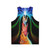 Psychedelic unisex tank top with skull and bone motif - Back