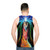 Psychedelic unisex tank top with skull and bone motif - men back