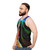 Psychedelic unisex tank top with skull and bone motif - men side