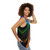 Psychedelic unisex tank top with skull and bone motif - women side