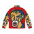 Man wearing a puffer jacket featuring urban street art design - Back