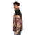 Cheshire Cat Puffer Jacket with colorful, whimsical design inspired by Alice in Wonderland - men side left