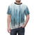 Grunge dripping turquoise and misty forest design on a t-shirt - men front