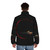 A stylish puffer jacket inspired by the iconic C 57D spacecraft from the classic sci-fi film Forbidden Planet - men back