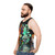 Enlightened unisex tank top with psychedelic third eye and skull design - men side