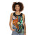 Enlightened unisex tank top with psychedelic third eye and skull design - women